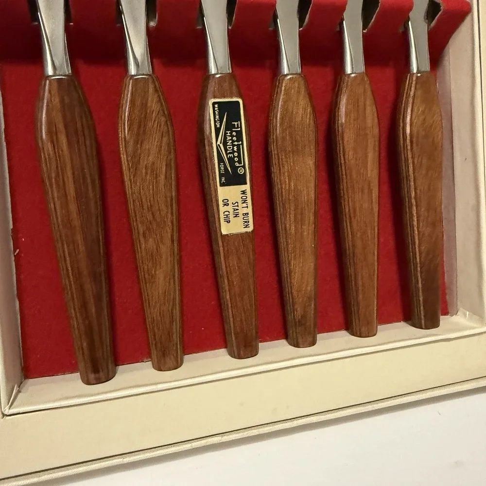 Washington‎ Forge Stainless Steel Butter Knife Set Wood Handles (Set of 6)